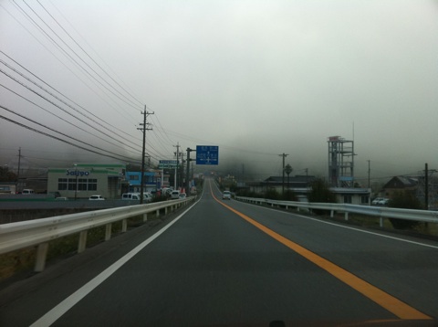飯田市内の朝霧